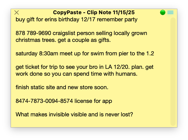 Clip Notes – Non-Sticky Sticky Notes for CopyPaste